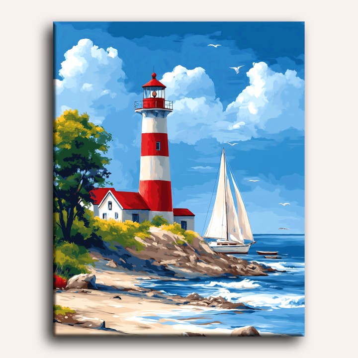 YEESAM ART Pittura A Numeri Per Adulti E Bambini | Storm Sea Sailboat Su Tela 40,6x50,8 Cm | Kit DIY Completo (Senza Cornice) | Fai Da Te