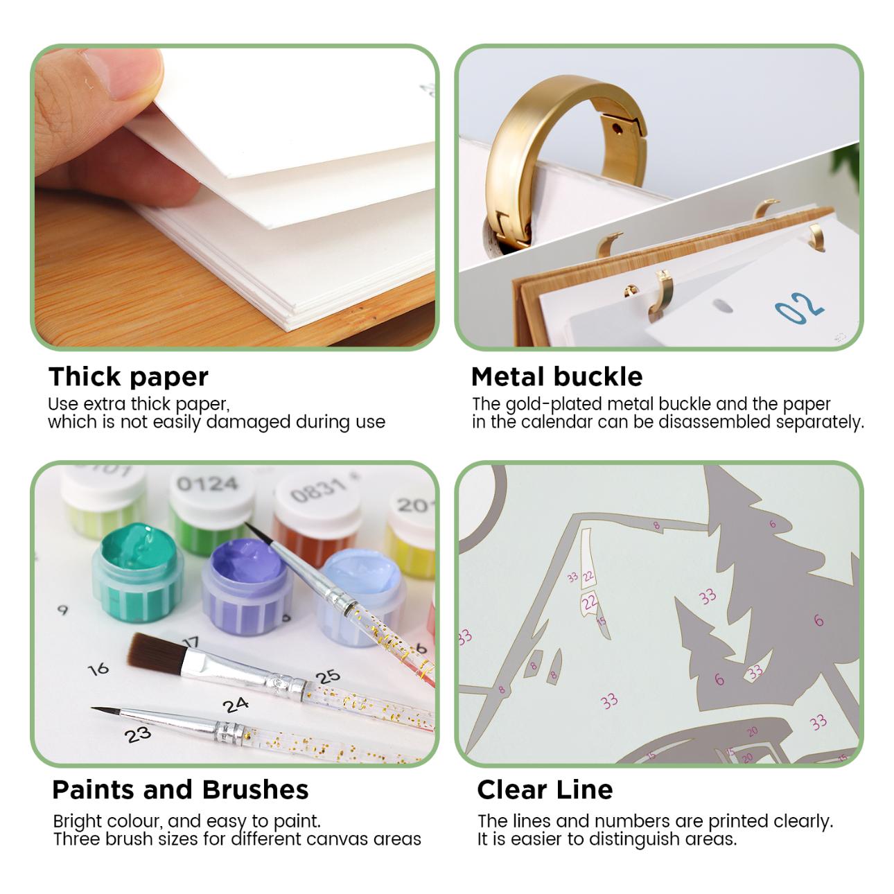2027 Paint by Numbers Desk Calendar | Vintage Travel Edition