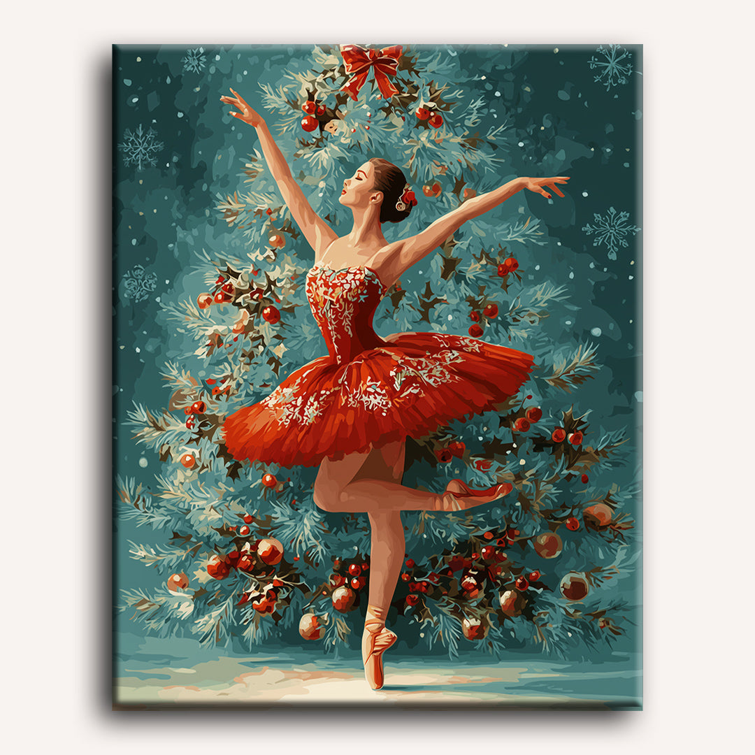 Festive Ballerina | Paint by Number | DIY Artclub | for Adults Festive Ballerina | Paint by Number | DIY Artclub | for Adults