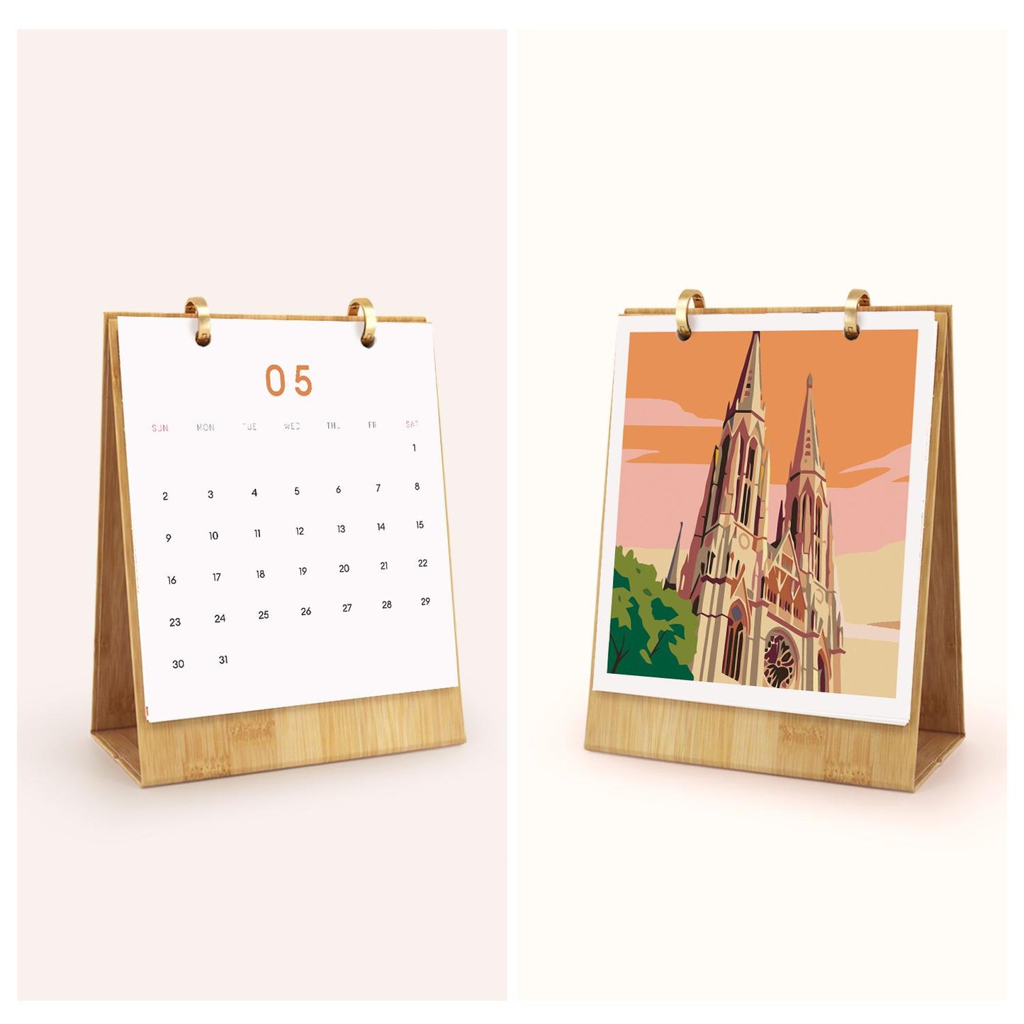 2027 Paint by Numbers Desk Calendar | Vintage Travel Edition