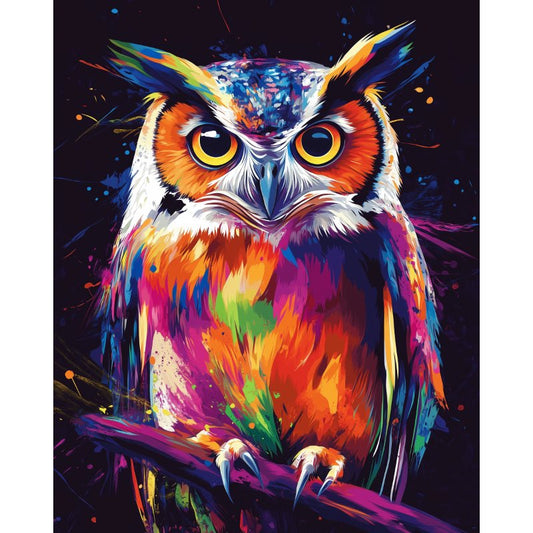 Abstract colorful owl | Paint by Numbers-Paint by numbers