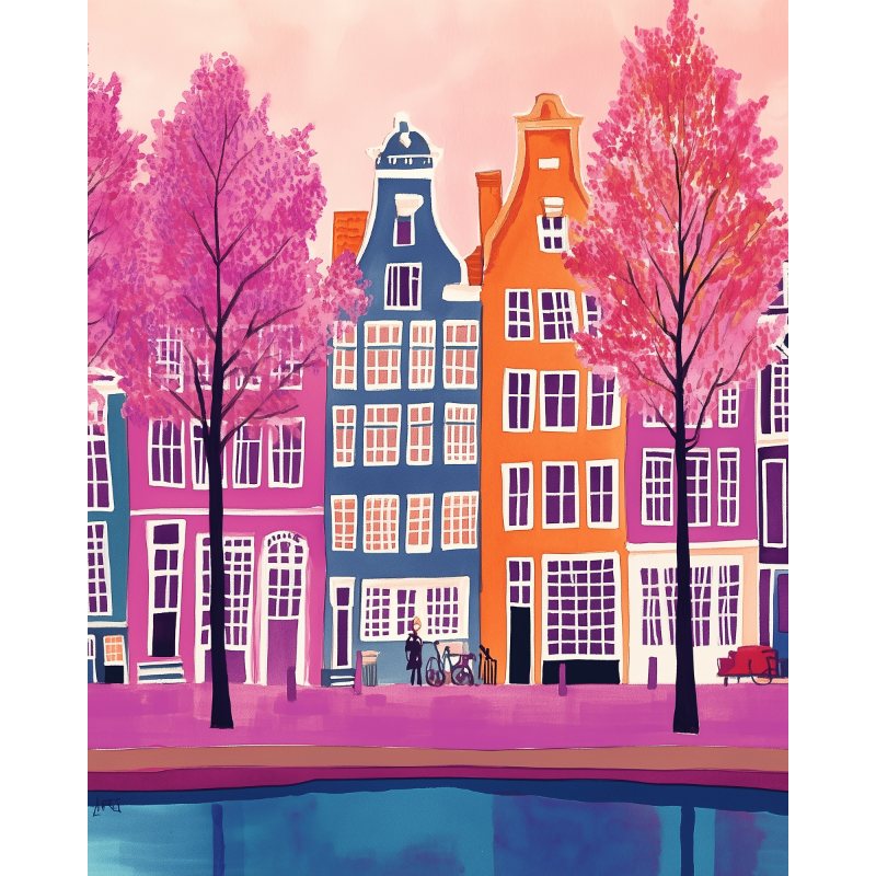 Colorful Amsterdam | Paint by Numbers-Paint by numbers