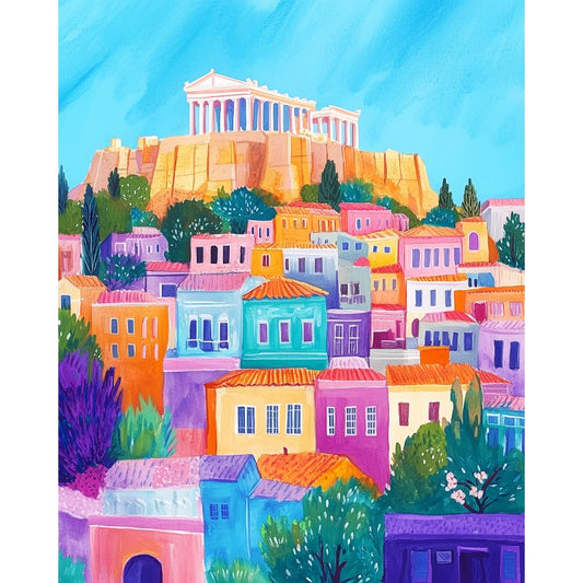 Fargerike Athen | Maleri etter tall - Maleri etter tall