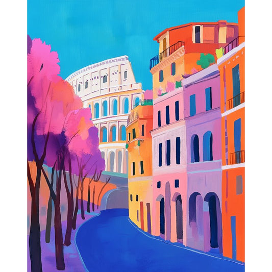 Colorful Rome | Paint by Numbers-Paint by numbers