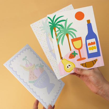6 Wooden Board Mini Paintings – Bold Tropical Vacay