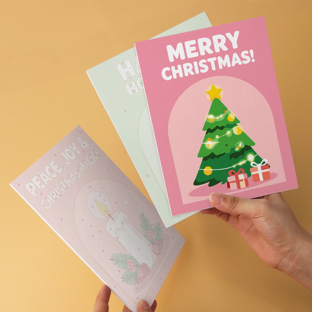 6 Wooden Board Mini Paintings – Holiday Wishes