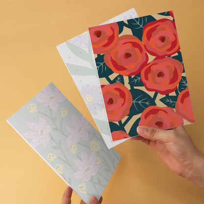 6 Wooden Board Mini Paintings – Bold Blooms