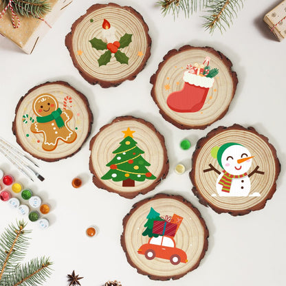 Paint by Number Pine Wood Slice - Christmas Tree