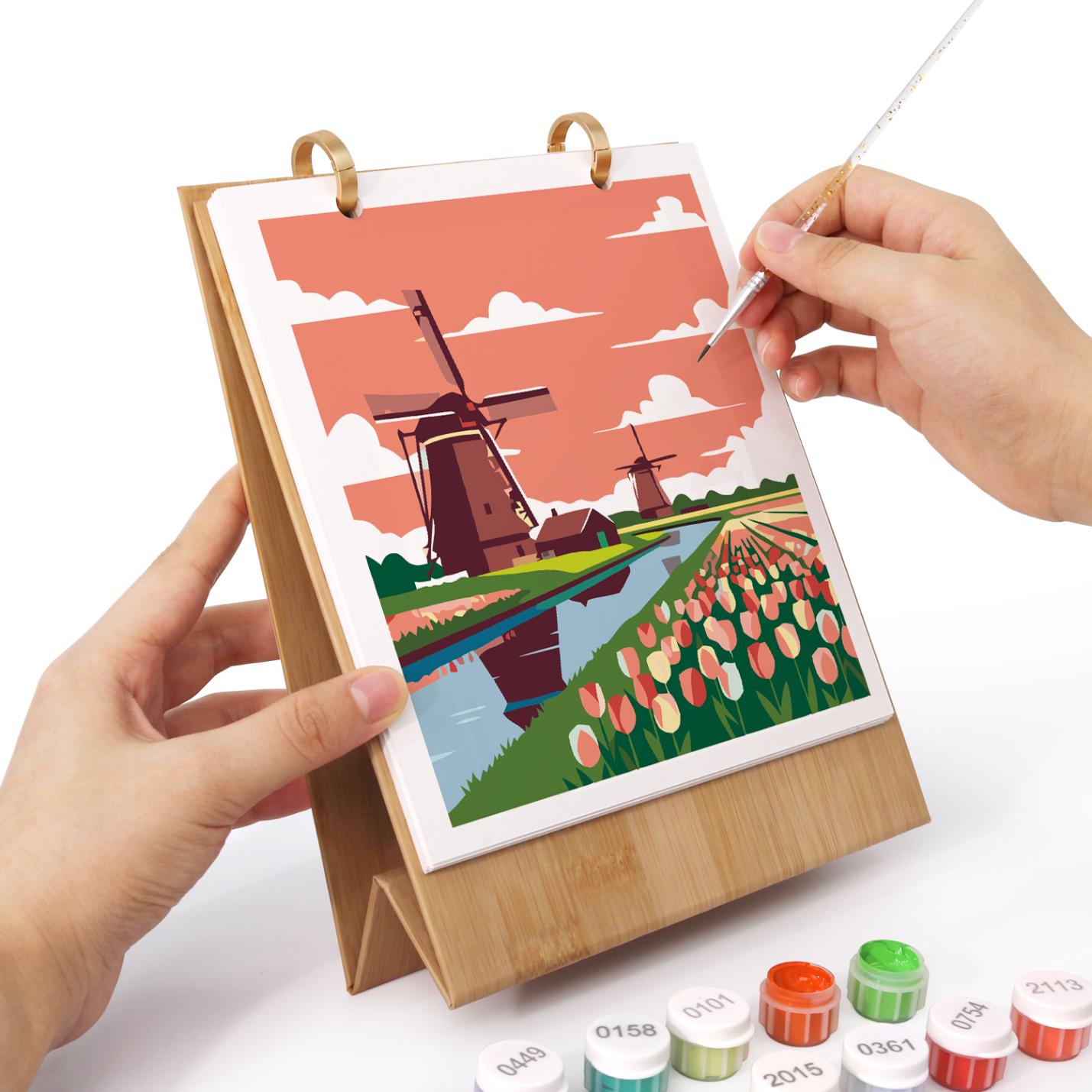 2027 Paint by Numbers Desk Calendar | Travel Edition