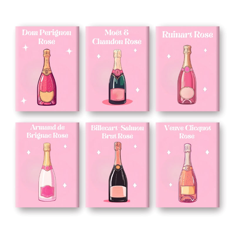 6 Mini Paintings - Champagne Rosé Set-Paint by numbers