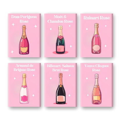 6 Mini Paintings - Champagne Rosé Set-Paint by numbers