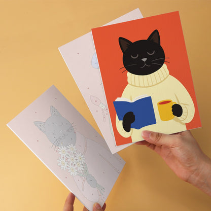 6 Wooden Board Mini Paintings – Cozy Cat Sason