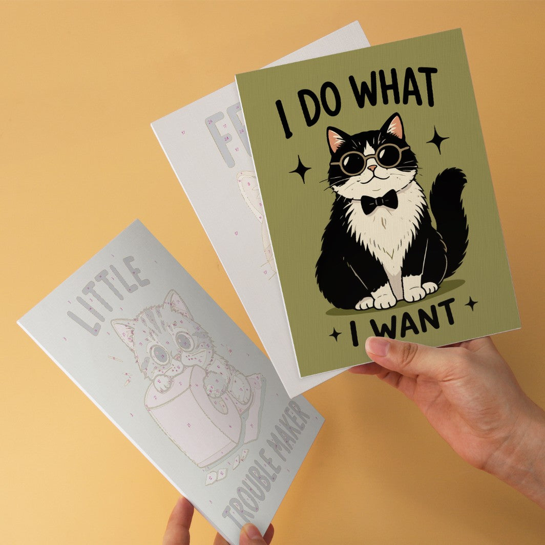 6 Wooden Board Mini Paintings – Cattitude Quotes