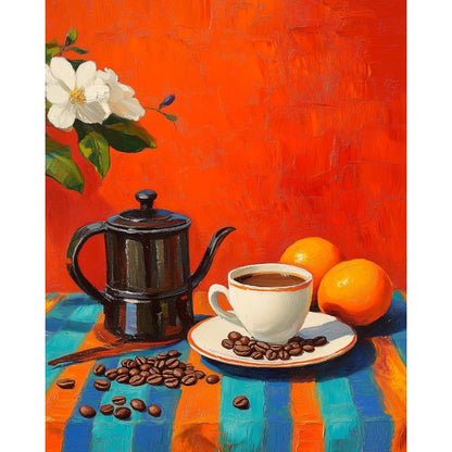 Coffee and oranges | Paint by Numbers-Paint by numbers