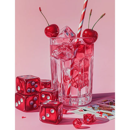 Pink cherry drink | Paint by Numbers-Paint by numbers