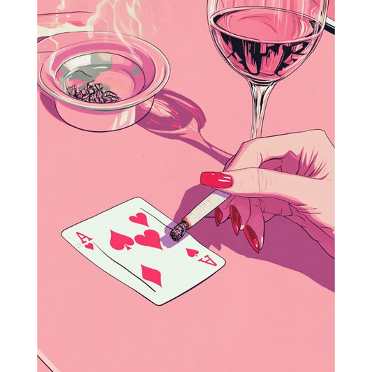Vaaleanpunainen pokeripöytä | Numeromaalaus - Numeromaalaus