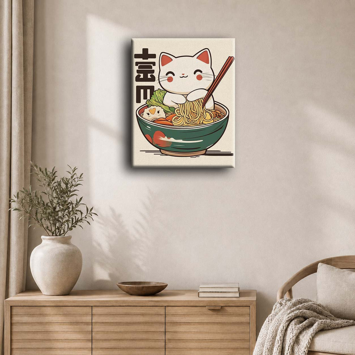 Glad japansk katt | Maleri etter tall