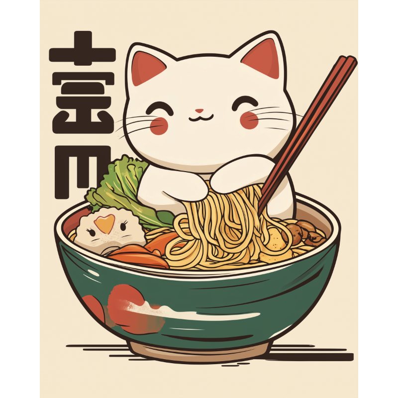 Paint by numbers   Happy Japanese cat | Paint by Numbers