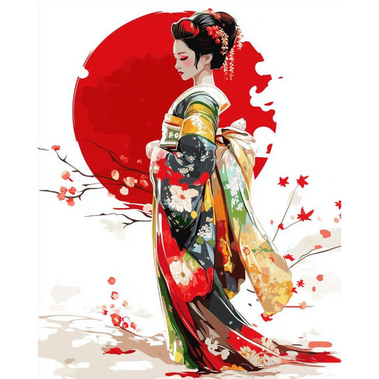 Japanese Geisha | Paint by Numbers-Paint by numbers
