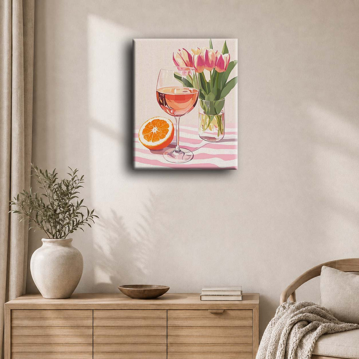Orange wine and Tulips | Paint by Numbers