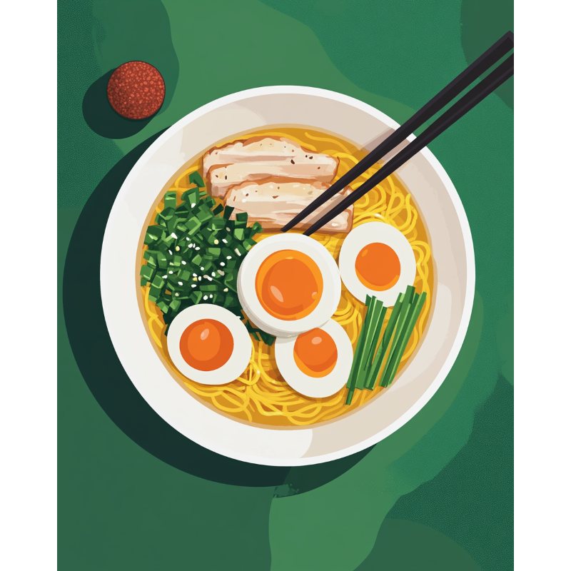 Ramen noodles | Paint by Numbers-Paint by numbers