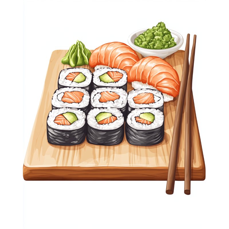 Sushi Plate | Paint by Numbers-Paint by numbers