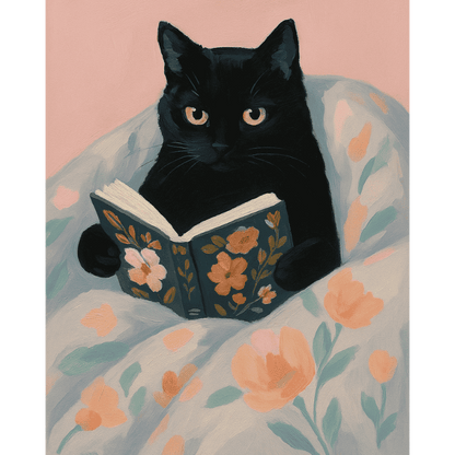 Reading cat | Paint by Numbers-Paint by numbers
