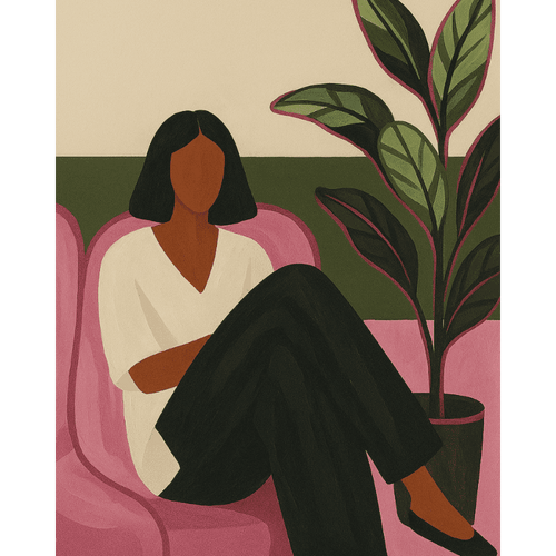 Paint by numbers - Woman and the Ficus plant | Paint by Numbers