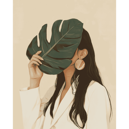 Woman under the leave | Paint by Numbers-Paint by numbers