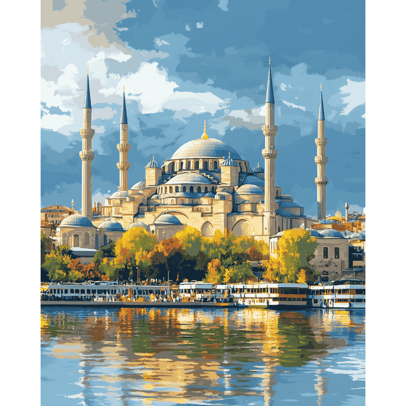Istanbul on Water | Paint by Numbers-Paint by numbers
