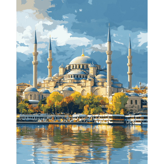 Istanbul on Water | Paint by Numbers-Paint by numbers