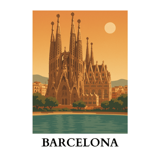 Travel Poster - Barcelona | Paint by Number-Paint by numbers
