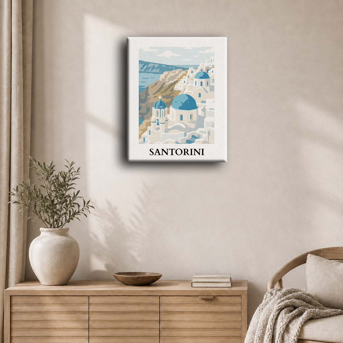 Affiche de voyage - Santorin | Peinture à numéros