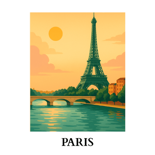 Travel Poster - Paris | Paint by Number-Paint by numbers