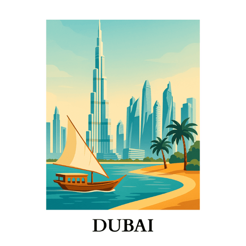 Paint by numbers - Travel Poster - Dubai | Paint by Number