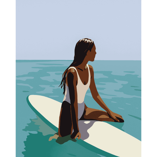 Lady on the surfboard | Dipingi con i Numeri-Dipingi con i Numeri