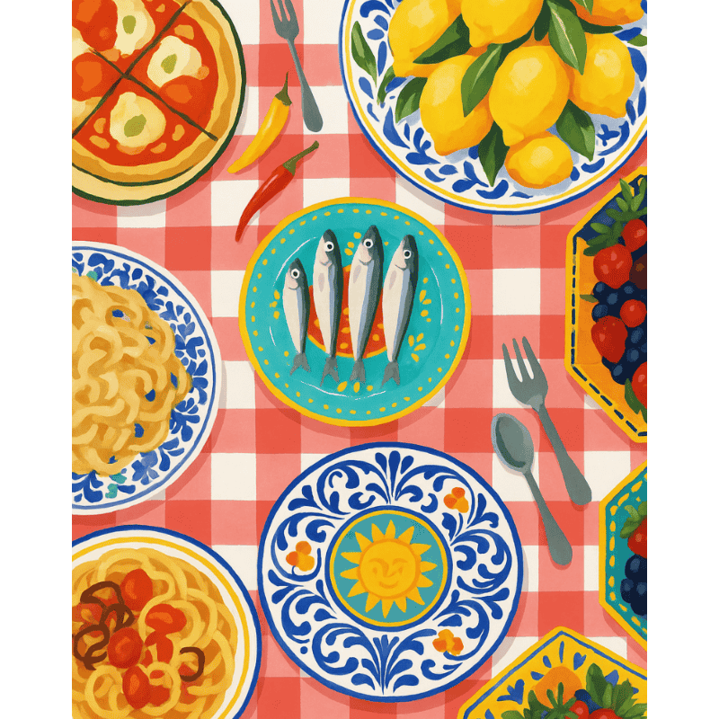 Mediterranean dinner | Paint by Number-Paint by numbers
