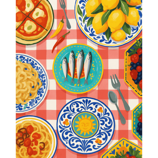 Mediterranean dinner | Paint by Number-Paint by numbers