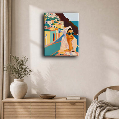 Lady in Santorini  | Paint by Numbers