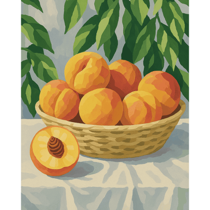 Cesta de duraznos | Pintar por números-Pintar por números