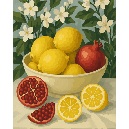 Pomegranates & Lemons | Paint by Number-Paint by numbers