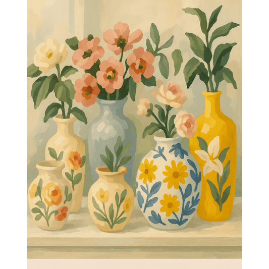 Fiori in Vasi Dipinti | Dipingi con i Numeri-Dipingi con i Numeri