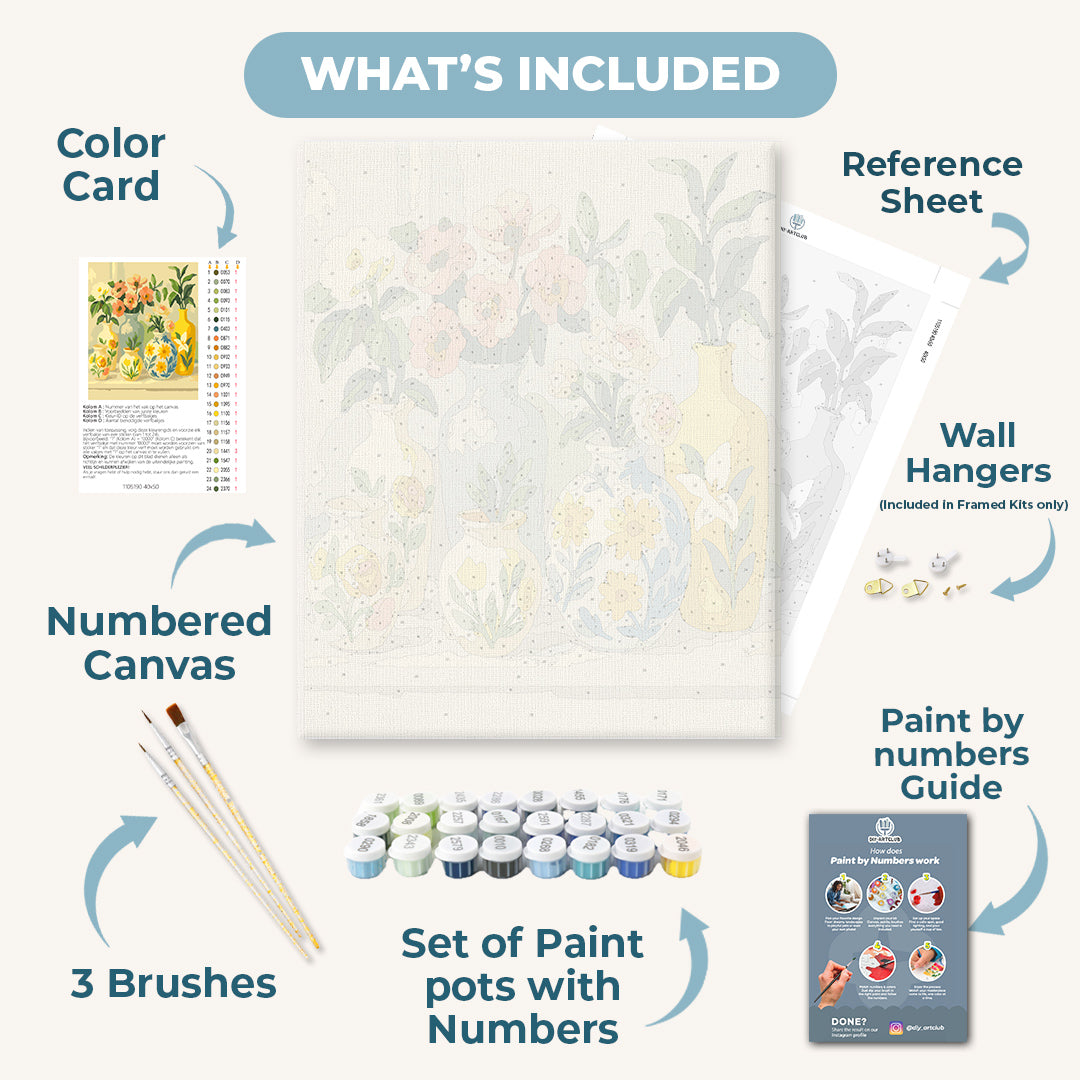 Flowers in Painted Vases | Paint by Number