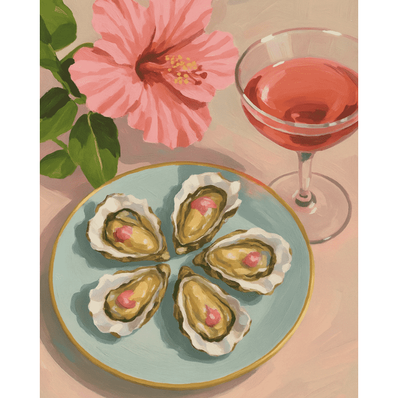 Oysters & Rosé | Paint by Number