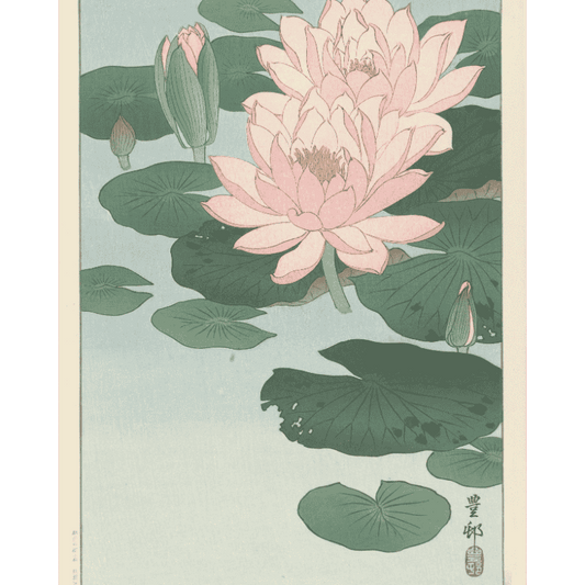 Flowering Water Lily - Schwertlilien Ohara Koson | Paint by Number-Paint by numbers