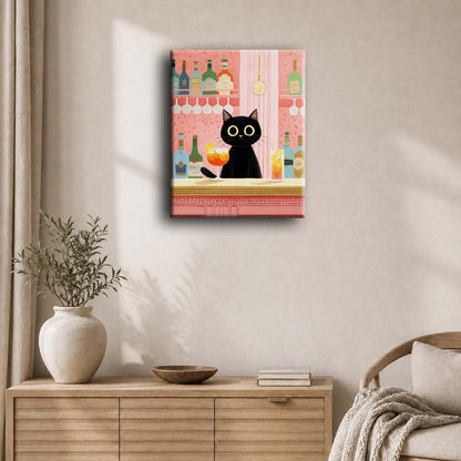 The black cat at the bar | Paint by Number
