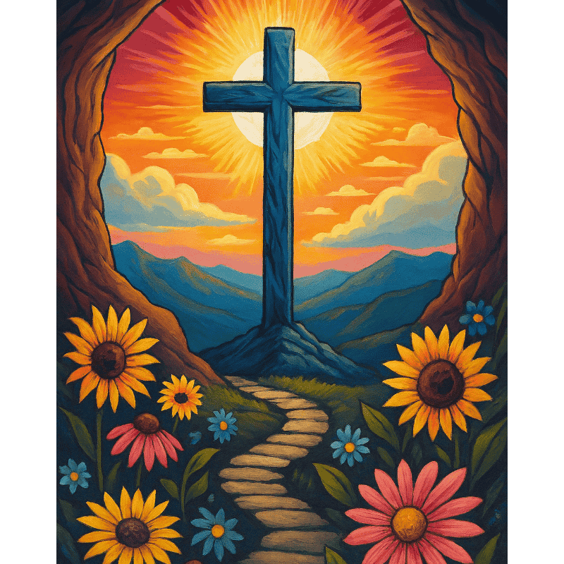 Shining cross | Paint by Number-Paint by numbers