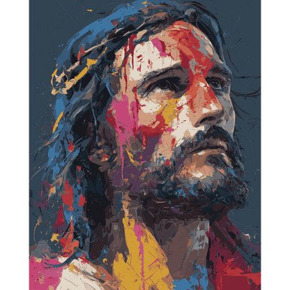 Abstract Jesus | Paint by Number-Paint by numbers