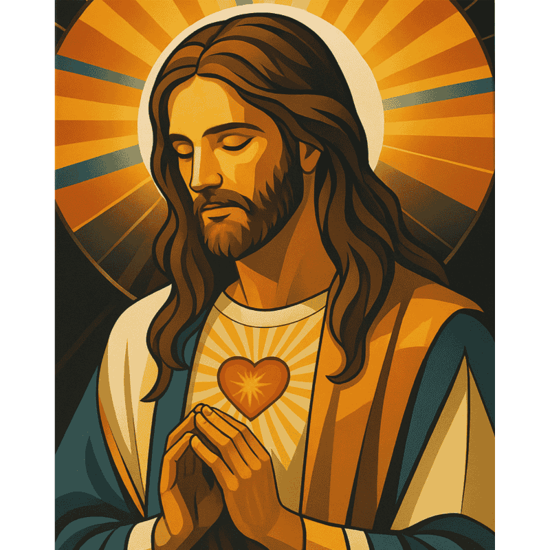 Praying Jesus | Paint by Number-Paint by numbers