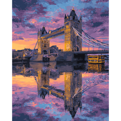 Tower Bridge reflection | Paint by Number-Paint by numbers